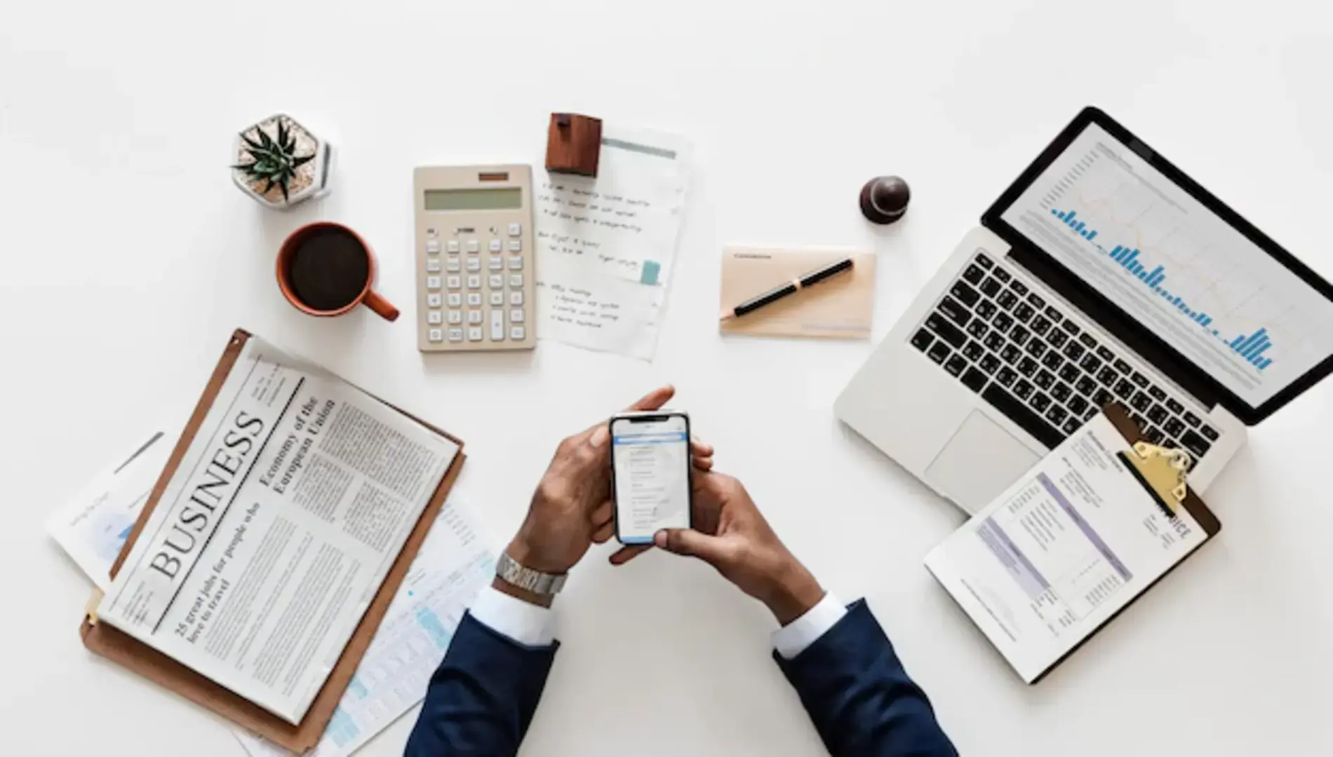 Man calculating accumulated Tax