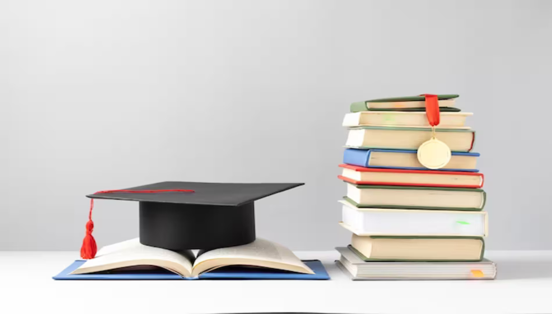 Scholarship with books and hat