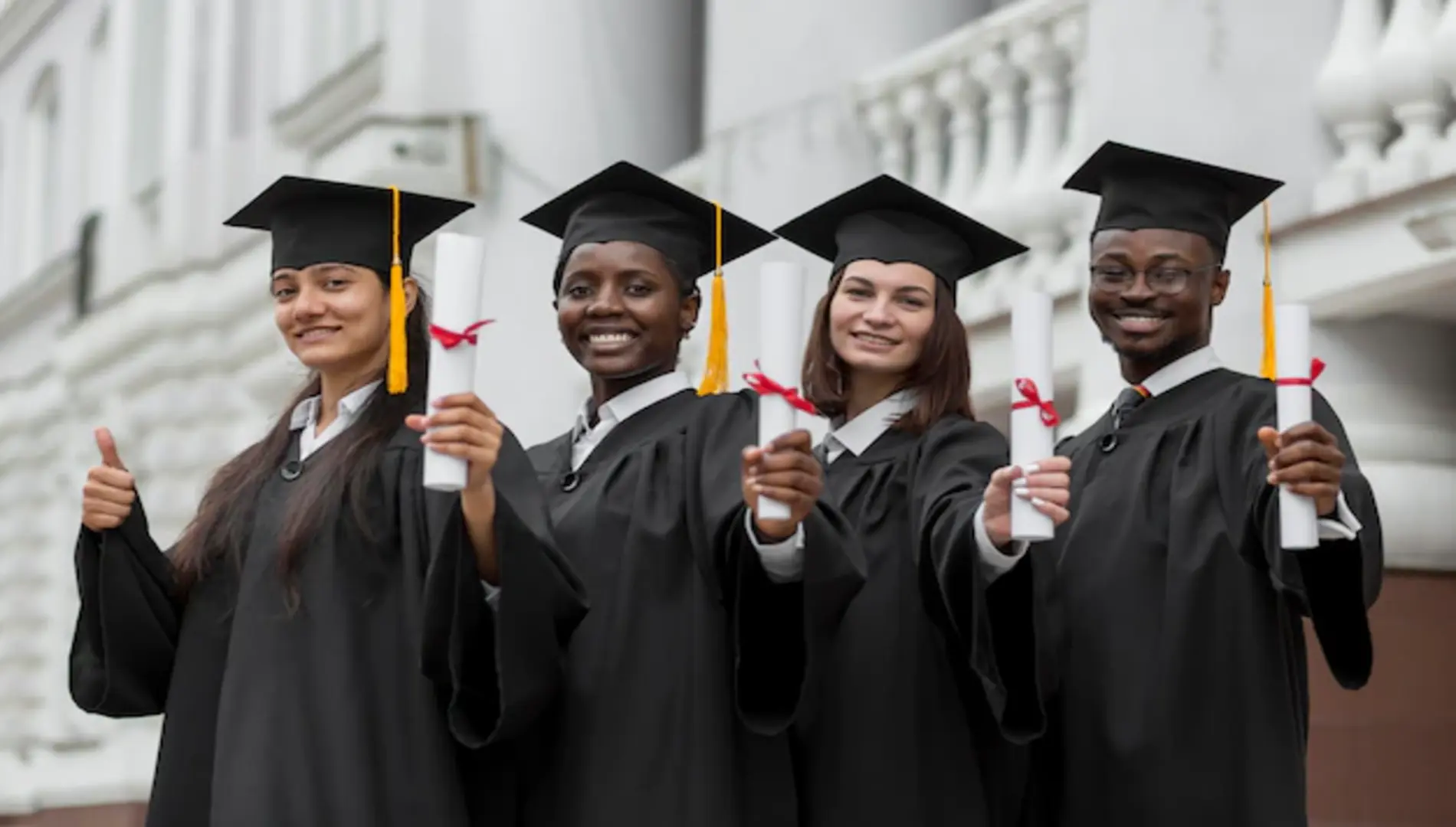 Scholarship students posing